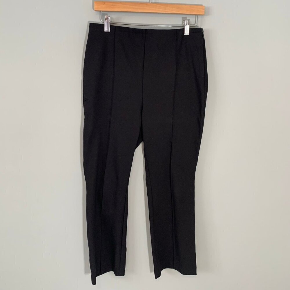 LOFT‎ Dress Pants Women 8P Black High Waist Side Zip Seam Front Petite Trousers